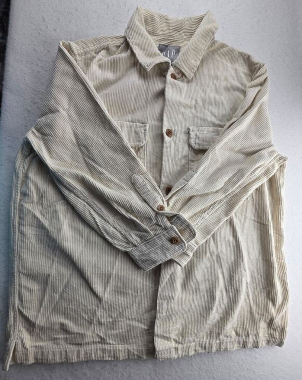 Gap Corduroy Cream Button Down Shacket Size Small